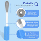 4 Pack Toilet Pumice Stone with Extra Long Handle,Pumice Stone Toilet Bowl Cleaner,1 Cleaning Handle, 4 No Touch Replaceable Piedra Pomez for Cleaning