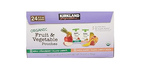 Kirkland Signature Organic Fruit & Vegetable Pouches, 3.2 Ounce (Pack of 24) - Packaging May Vary