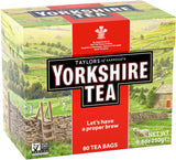 Yorkshire Tea, Red, Black Tea, Pillow Tea Bags, 80 Count (Pack of 1), Refreshing, Satisfying, and Strong, Classic British Breakfast Blend