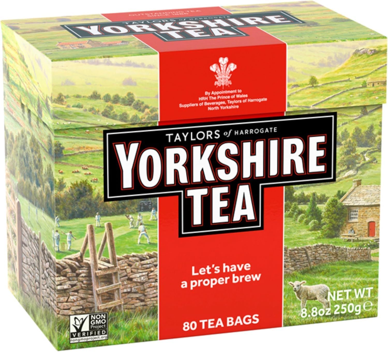 Yorkshire Tea, Red, Black Tea, Pillow Tea Bags, 80 Count (Pack of 1), Refreshing, Satisfying, and Strong, Classic British Breakfast Blend
