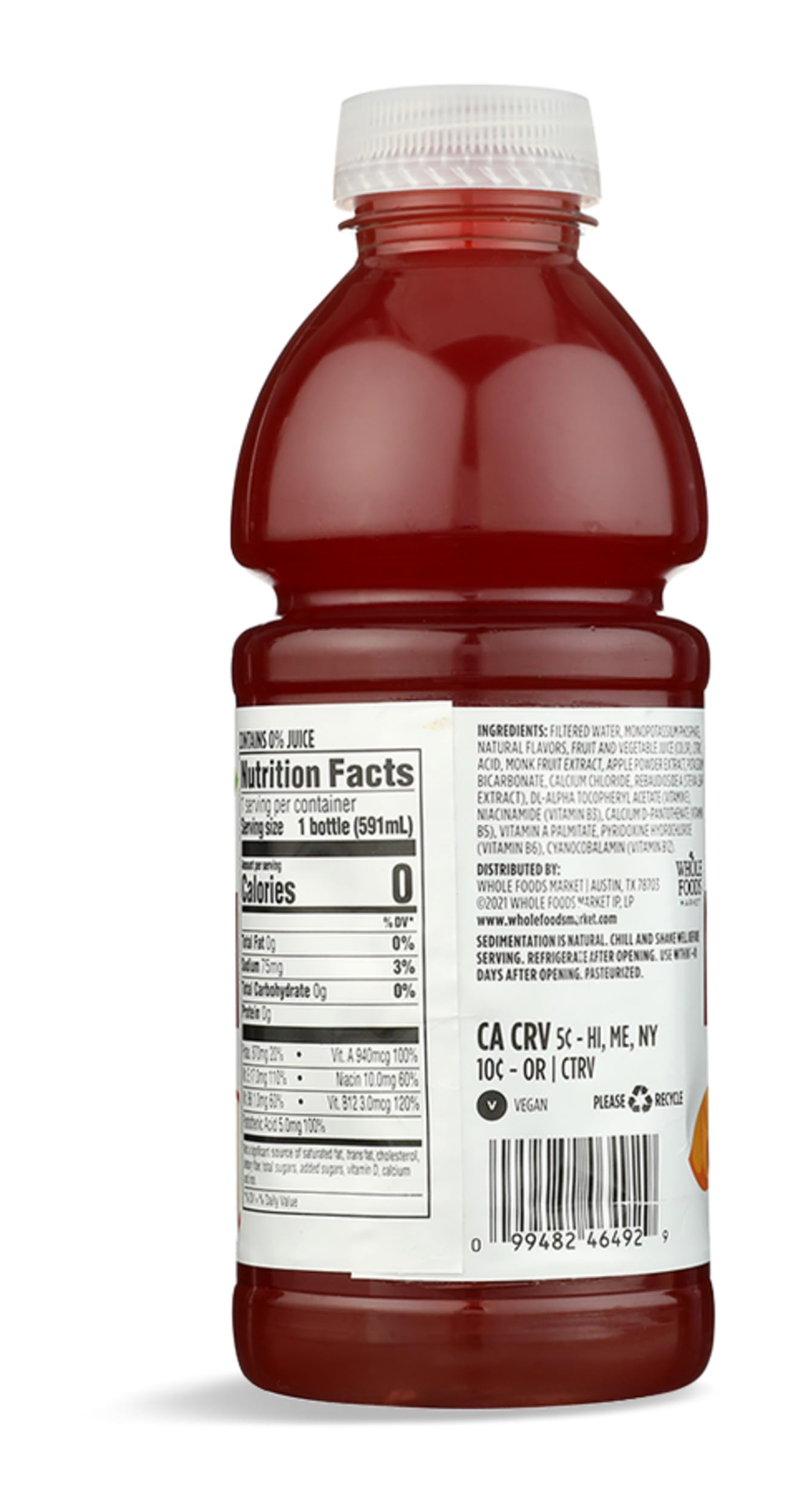 365 by Whole Foods Market, Nutrient Enhanced Water, Fruit Punch with Potassium, 20 Fl Oz