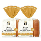 Hero Classic Hot Dog Bun - Delicious Rolls & Net Low Carb Hot Dog Buns | High Fiber, 1g Net Carbs, 0g Sugar & 90 Calories Per Serving | (16 Buns, Pack