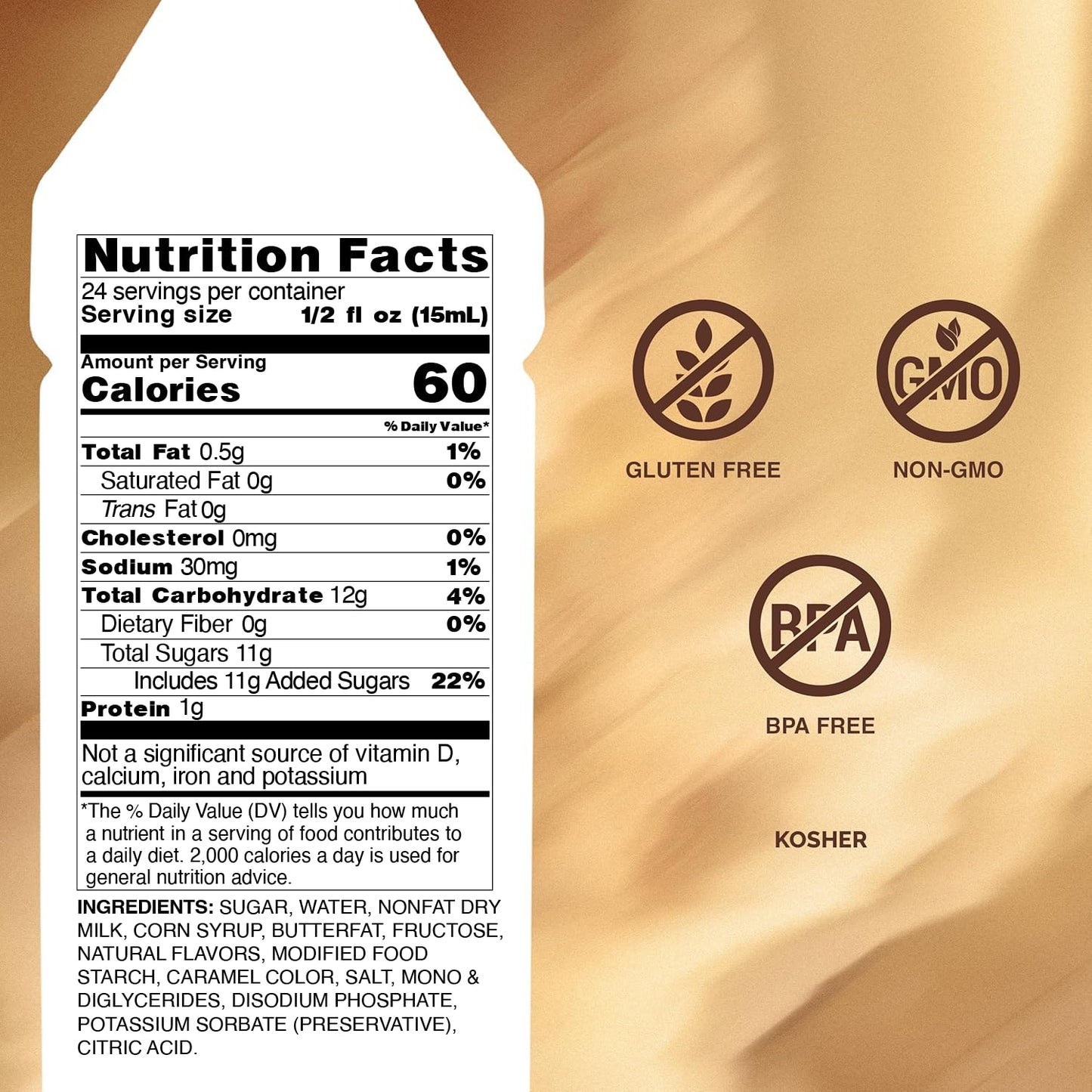 Monin - Gourmet Caramel Sauce, Rich and Buttery, Great for Desserts, Coffee, and Snacks, Gluten-Free, Non-GMO (12 Ounce)
