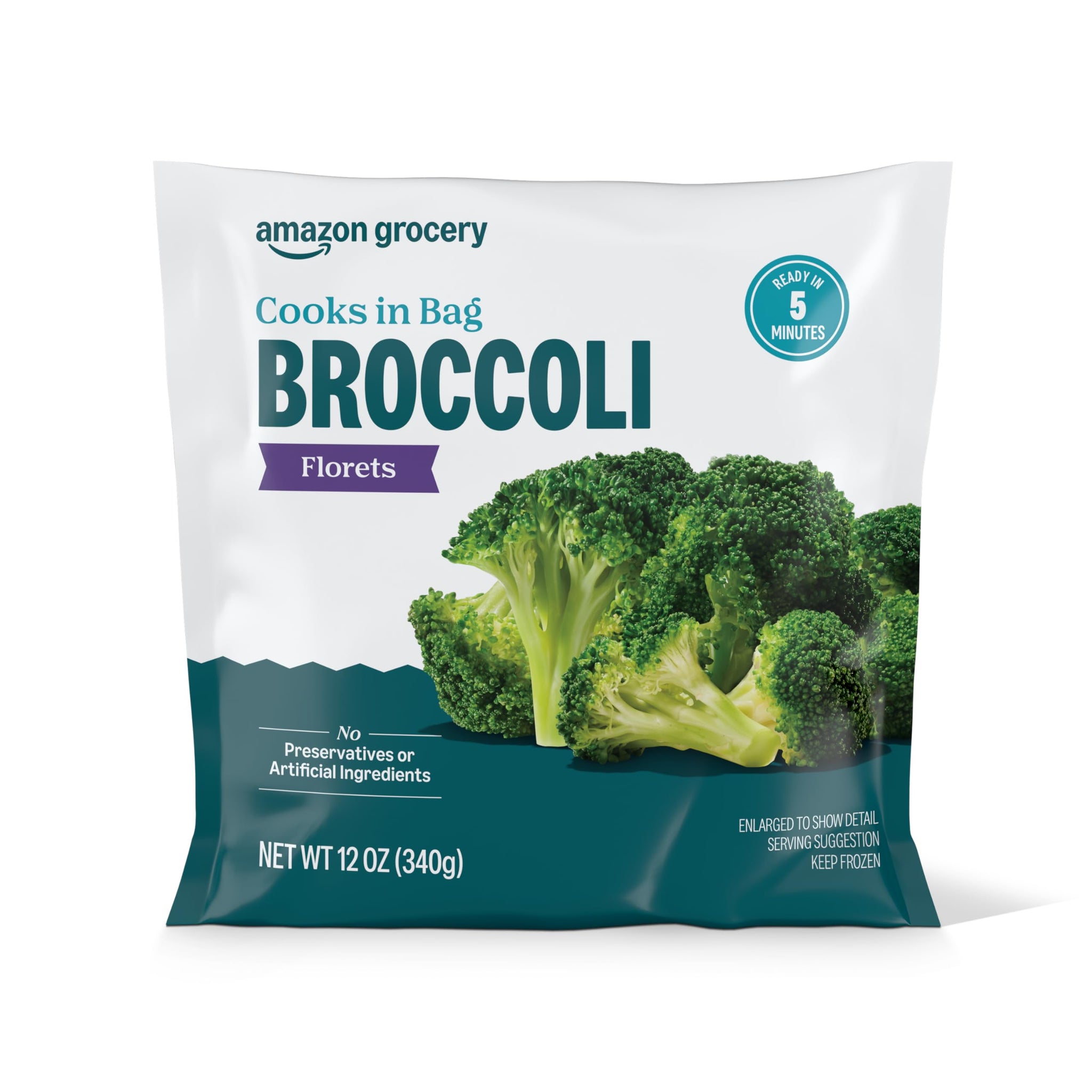 Amazon Grocery, Broccoli Florets, 12 Oz, Frozen