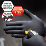 MED PRIDE Black Nitrile Gloves XL | Box of 100 Gloves | 5 Mil | Powder-Free, Latex-Free, Exam Grade | Tattoo, Mechanic, Food Prep, Cleaning