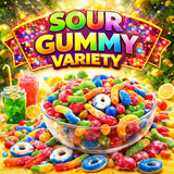 Sour Gummy Candy Fun Mix | 1 LB Bulk Value | Belts, Peach Rings, Wedges, Worms, Bears - Party Favors, On the Go Package - Assorted Mix Bulk