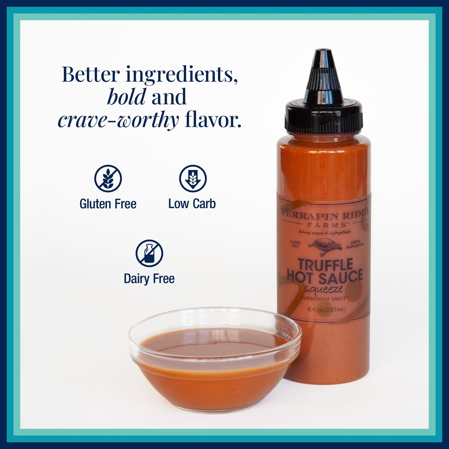 Terrapin Ridge Farms Gourmet Truffle Hot Sauce, Spicy and Earthy Condiment - 8 oz Bottle (Pack of 2)