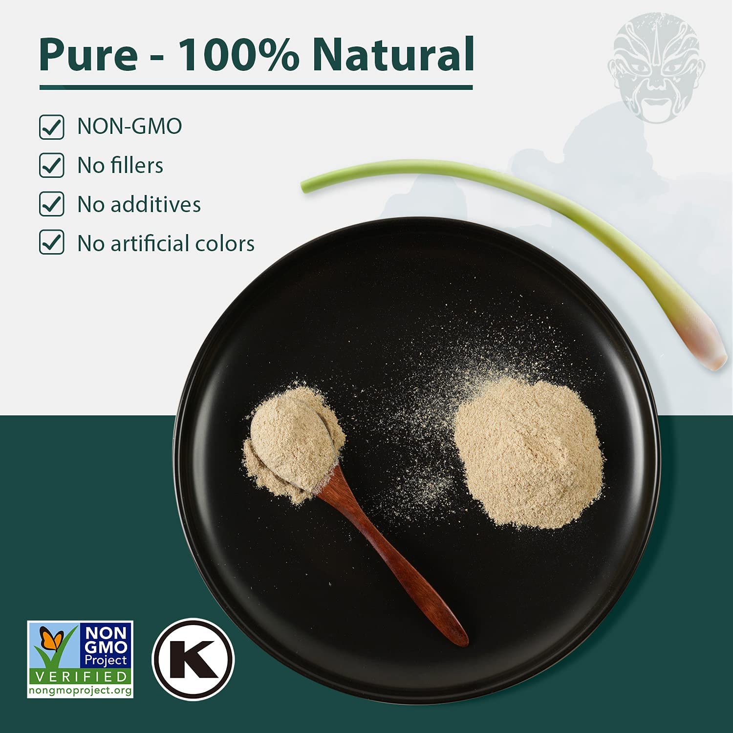 Soeos Lemongrass Powder 7 ounce (198g), Lemongrass Herb, Lemon Powder Bulk, Freshly Ground Dried Lemon, Natural, Non-GMO Verified, Kosher, Flavorful