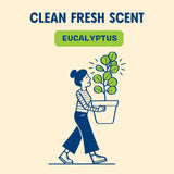Aunt Fannie's Extra Strength Powder Laundry Detergent, Stain Fighting, Plant Based, Natural Ingredients, 70 Loads Per Bag, Eucalyptus, 44 Oz