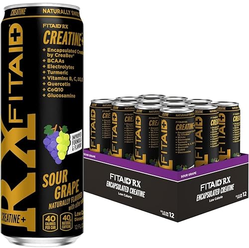 FITAID RX Recovery Blend Plus Creatine, Contains BCAAs, Glucosamine, Turmeric, B-Complex, Electrolytes, 12 Fl Oz (Pack of 12)
