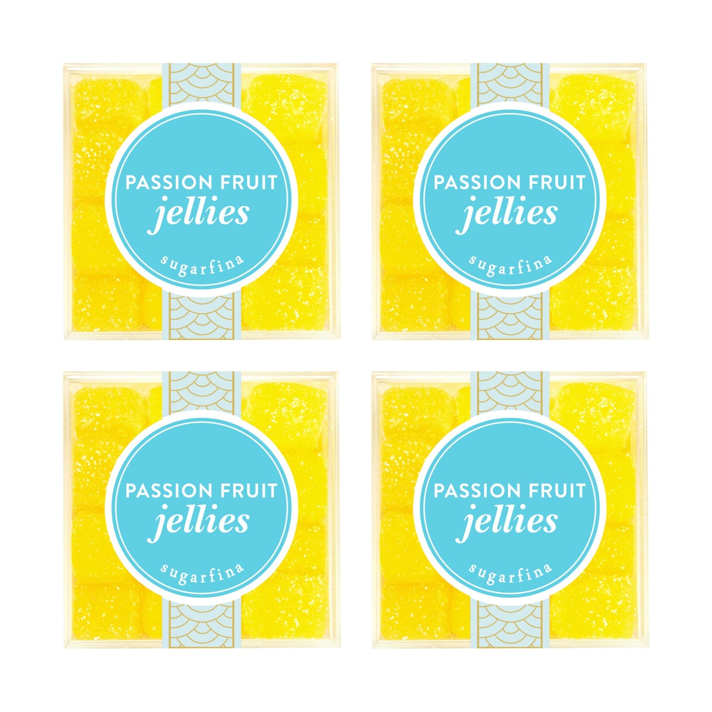 Sugarfina Passion Fruit Jellies Small Candy Cube, Gummies, 3.1 oz, 4 Count