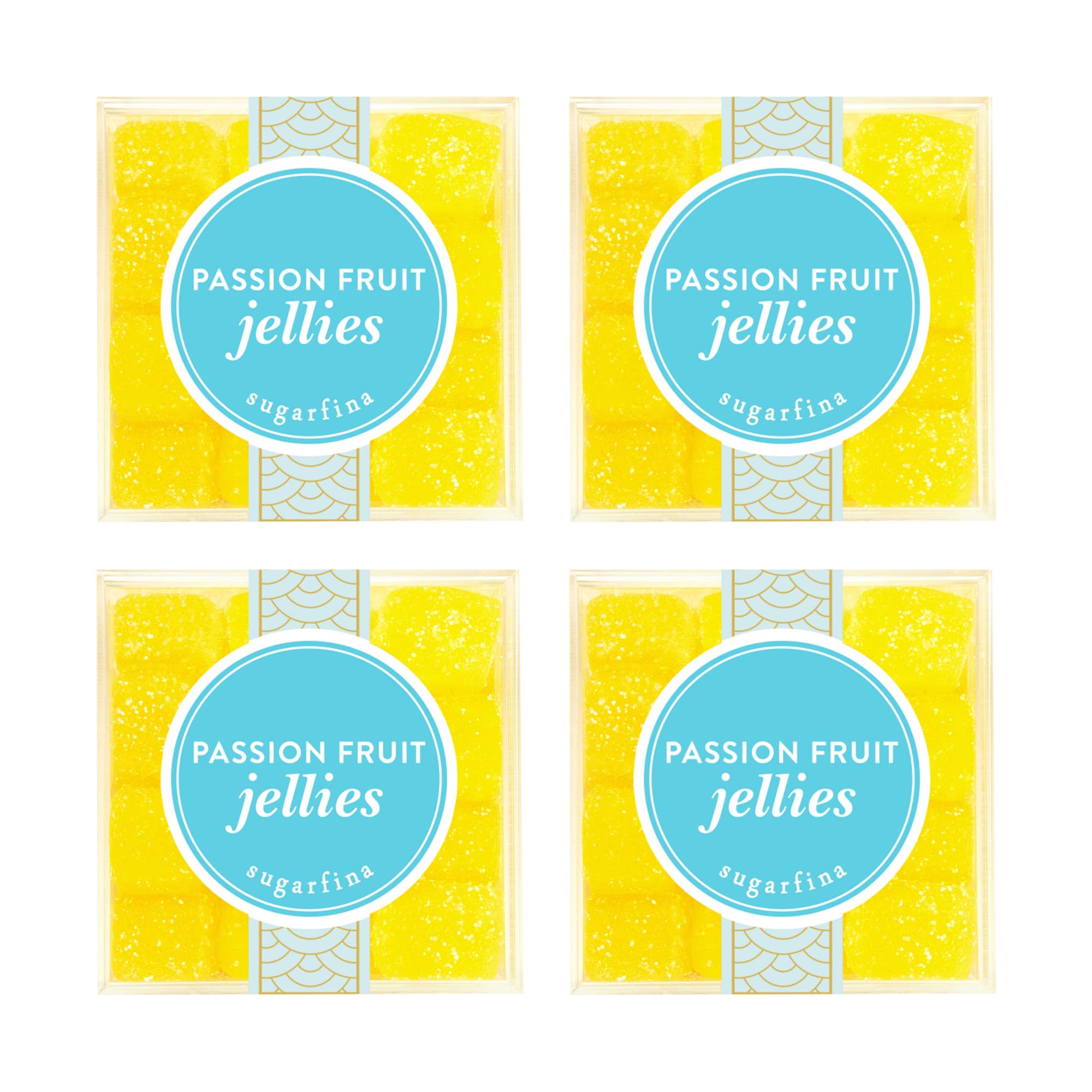 Sugarfina Passion Fruit Jellies Small Candy Cube, Gummies, 3.1 oz, 4 Count