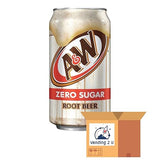 A&W Root Beer Zero Sugar Soda 12oz Cans, 24 Units