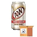 A&W Root Beer Zero Sugar Soda 12oz Cans, 24 Units
