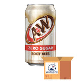 A&W Root Beer Zero Sugar Soda 12oz Cans, 24 Units