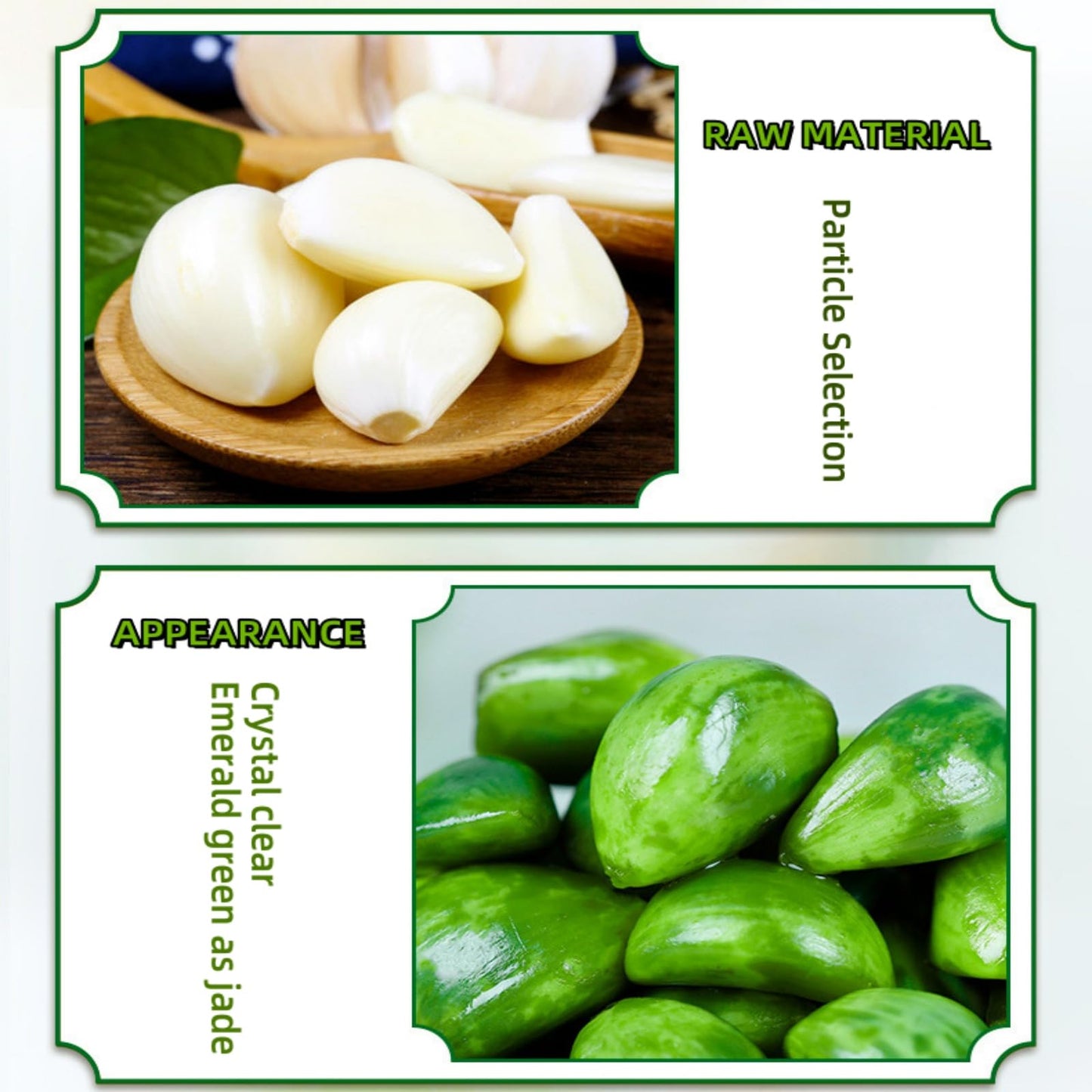 Laba Garlic, Jade Garlic, Fresh Green Garlic, Pickled Vegetable, Pickled with Vinegar, Pickled Garlic, Sugar Garlic, Sweet and Sour Garlic