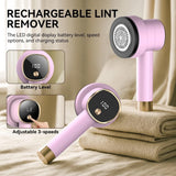 Smyeviva Rechargeable Fabric Shaver for Clothes: 6-Leaf Blades & 3 Speeds to Remove Pilling, Fuzz & Lint Balls - with LED Display, Portable Electric