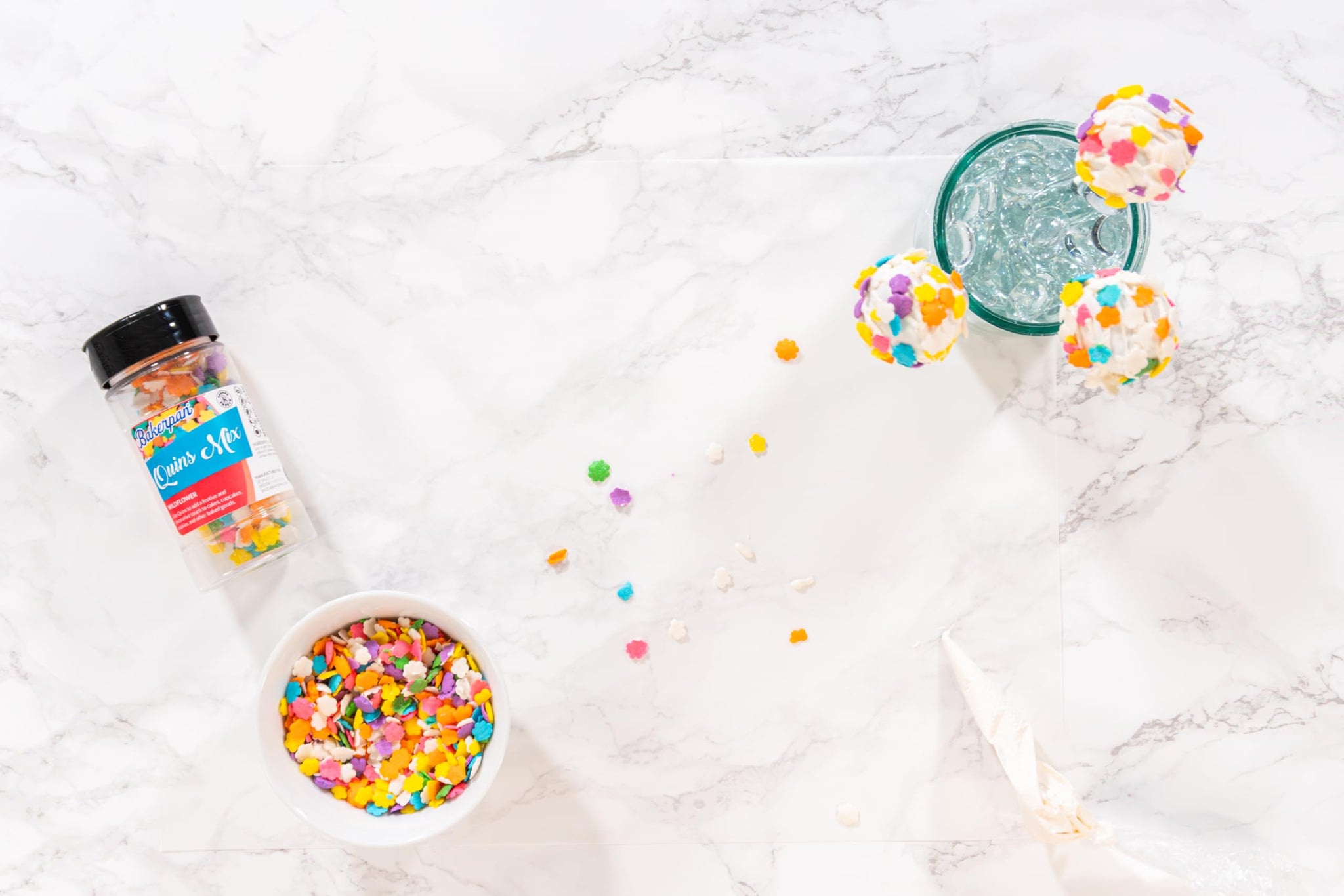 Bakerpan Spring Sprinkles for Cake Decorating - Flower Confetti Edible 4 Ounces - Edible Confetti Sprinkles for Cupcakes, Ice Cream, Cookies, Cakes