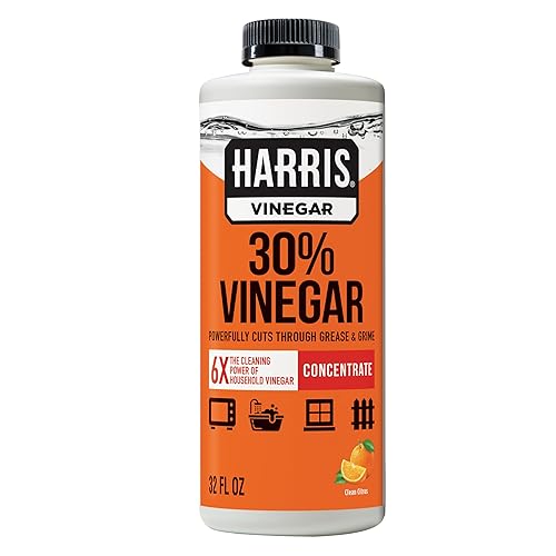 HARRIS 30% Extra Strength Concentrated Vinegar for Home Cleaning and Outdoor Use, #1 Cleaning Vinegar Brand in America, Citrus Scent, 32 Fl Oz Makes