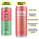 GYM WEED Athletic Focus Drink with KSM-66 Ashwagandha, Lion's Mane Mushroom, L-Theanine, 200mg Green Tea Caffeine with Natural Sweeteners Rainbow