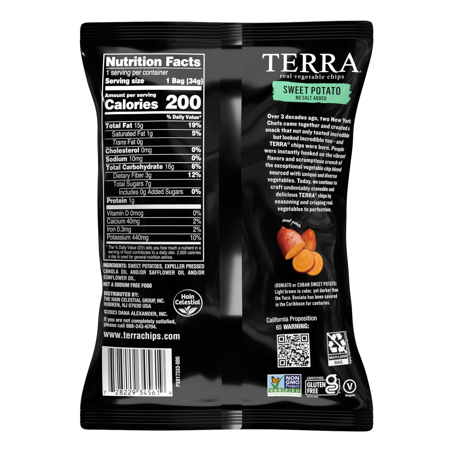 Terra Original and Sweet Potato Vegetable Chips, 1 oz Bag (Pack of 24)