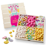 Easter Snack Board Gift Tray - Chocolate & Sweet Treat Assortment in Reusable Wooden Box - Spring Dessert Grazing Gift for Families, Brunch & Hosting