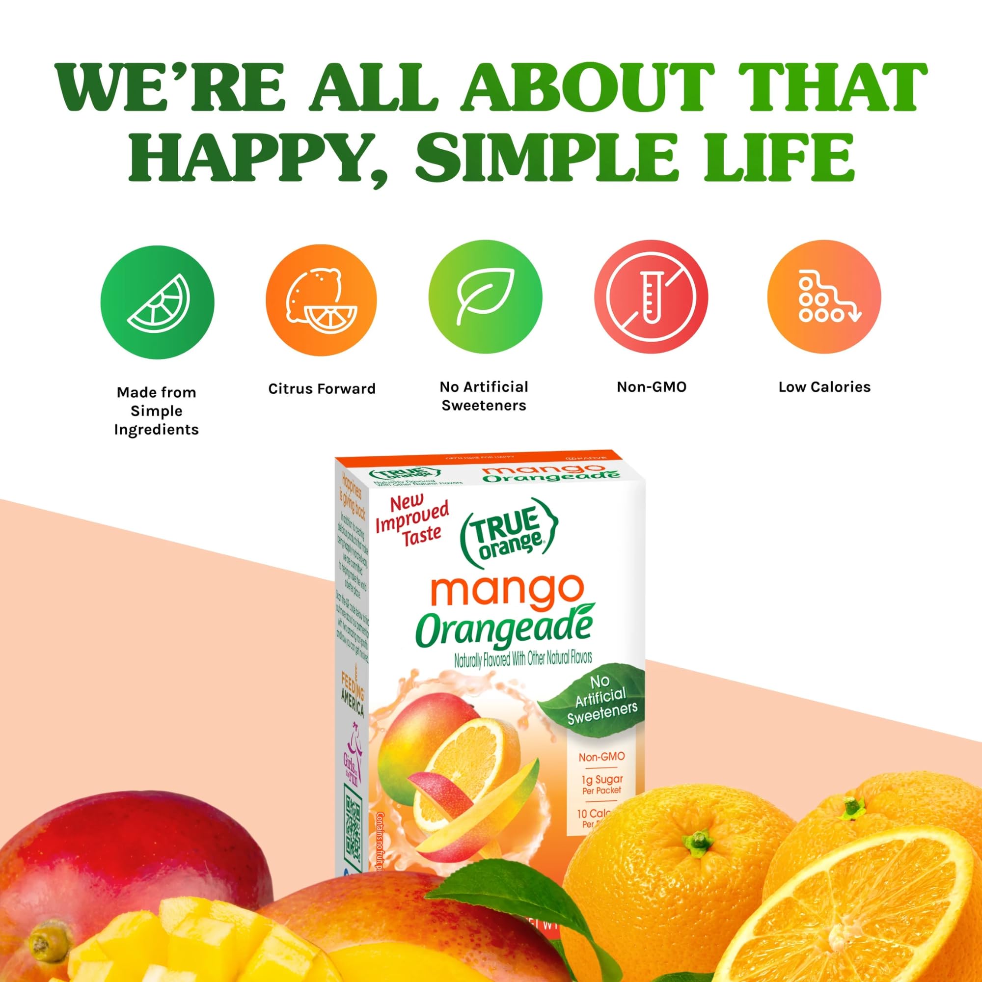 True Orange, Mango Orange Drink Mix, 10-count (Pack of 4)