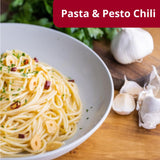 Polli Pesto Sauce Garlic & Chili Pepper With Extra Virgin Olive Oil | Pasta Risotto and Bruschetta Sauce | Spicy, Made In Italy - 2 Pack (6.5 oz Each)