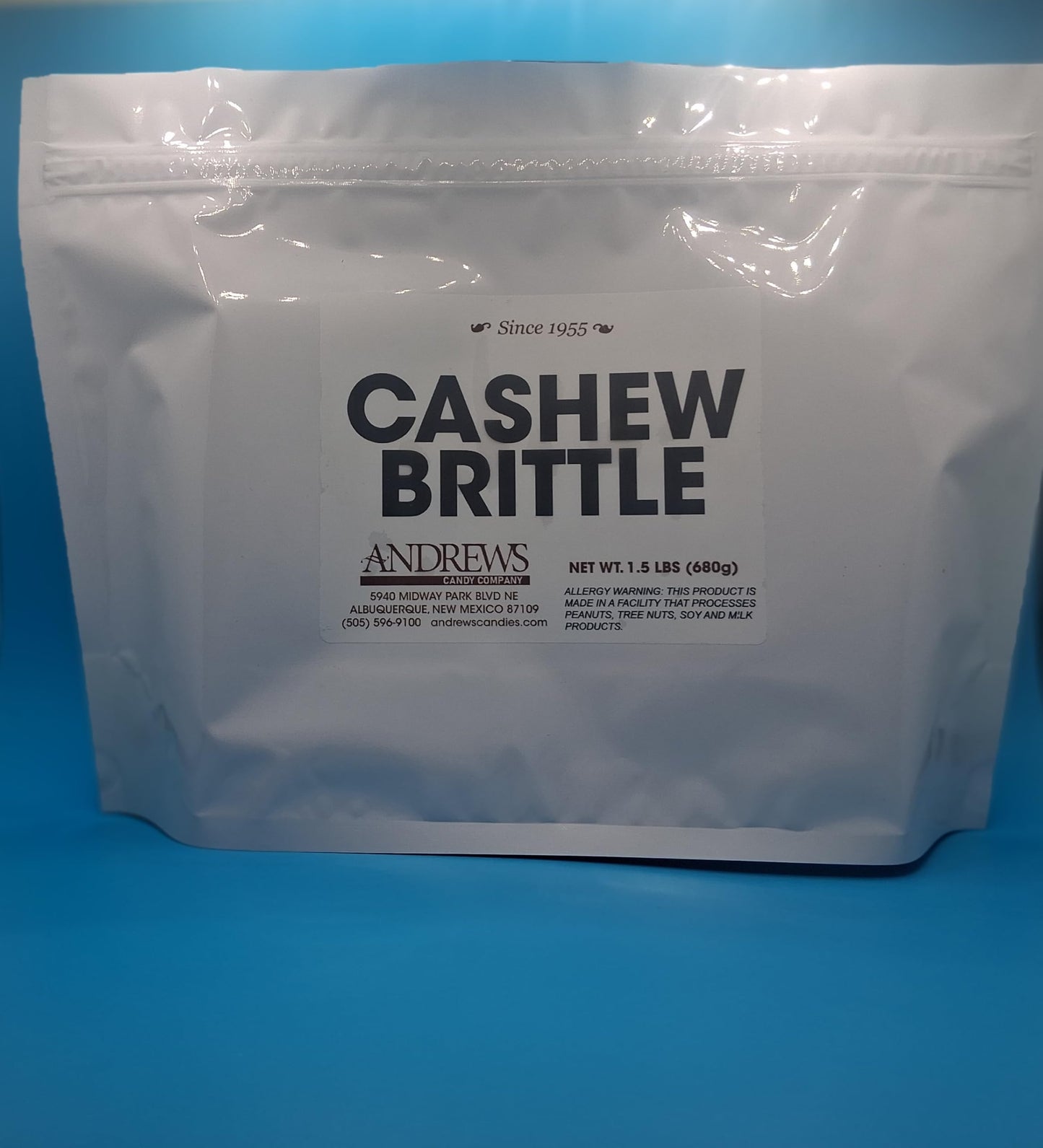 Andrews Candy Company Cashew Brittle, 1.5 Pounds