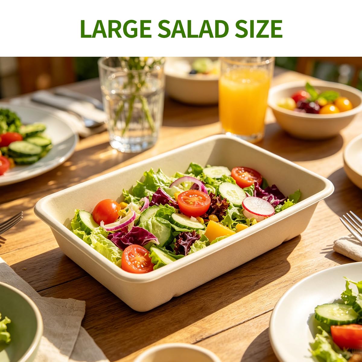 AICHEF 100 Pack 30 oz Large Paper Bowls for Salad, Pasta, Nacho, Burrito, Microwavable Wide Deep Disposable Bowls for Potato, Taco Bar Party Catering