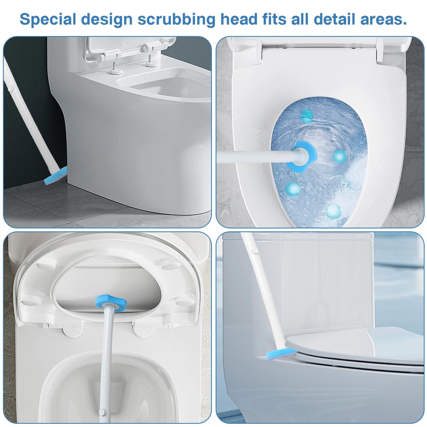 Saraudy 72 Count Toilet Brush Refill Pads, Toilet Brush Refill, Only Compatible Disposable Toilet Brush, Toilet Scrubber Refills, Brush Head