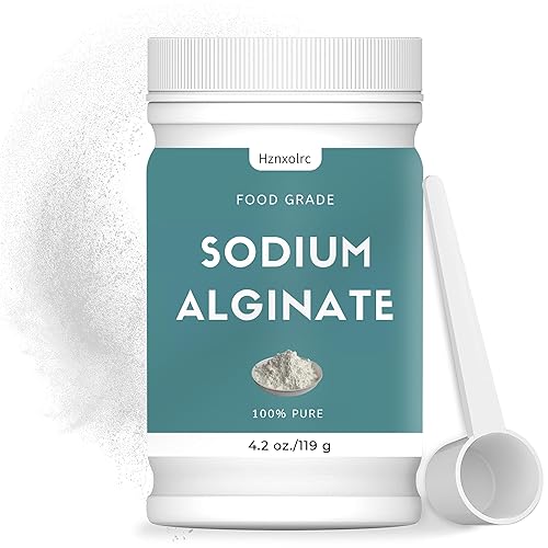 4.2 oz Sodium Alginate Powder Food Grade, Pure Sodium Alginate Powder Perfect for Making Luxurious Caviar Spheres, Desserts, Meatloaves