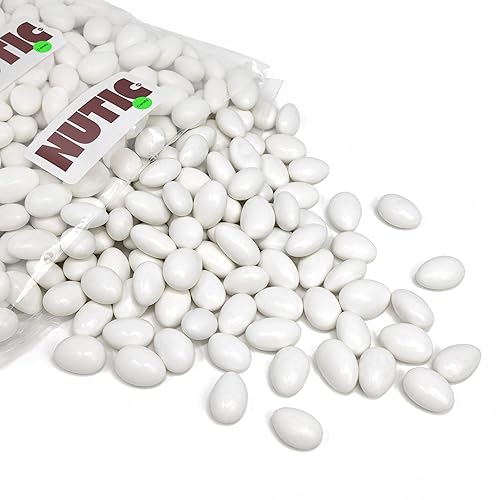 Premium White Jordan Almonds 5 LB Bulk Bag - California Grade Candy Coated Almonds for Wedding Favors - Fresh Traditional Italian Confetti