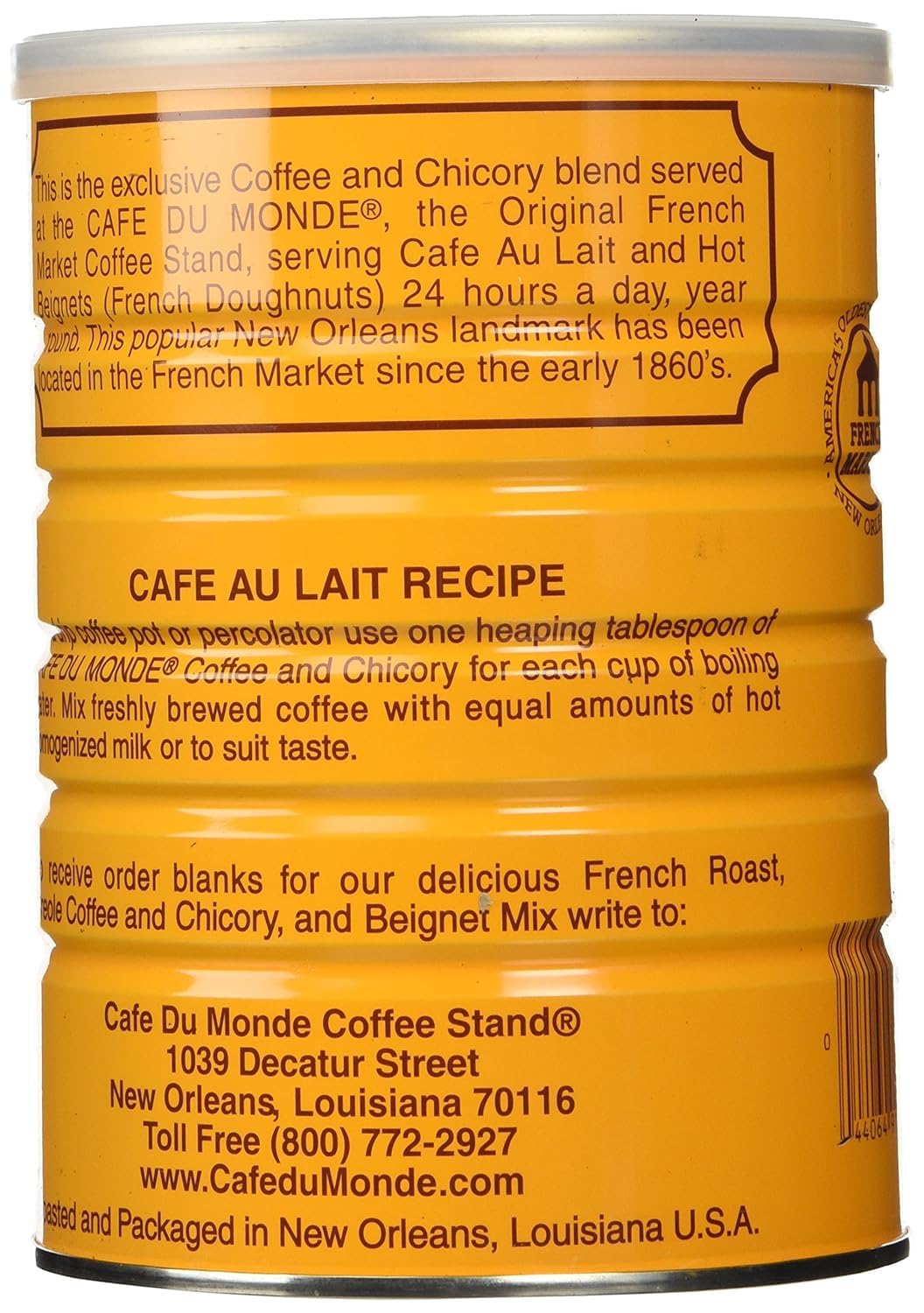 Cafe Du Monde Coffee with Chicory, 15 oz, (Pack of 6)