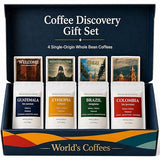 UNIQBITE Single Origin Coffee Gift Set, Whole Bean Arabica Coffee Sampler, Small Batch Roasted Artisan Coffee from Colombia, Ethiopia, Brazil