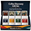 UNIQBITE Single Origin Coffee Gift Set, Whole Bean Arabica Coffee Sampler, Small Batch Roasted Artisan Coffee from Colombia, Ethiopia, Brazil