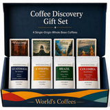 UNIQBITE Single Origin Coffee Gift Set, Whole Bean Arabica Coffee Sampler, Small Batch Roasted Artisan Coffee from Colombia, Ethiopia, Brazil