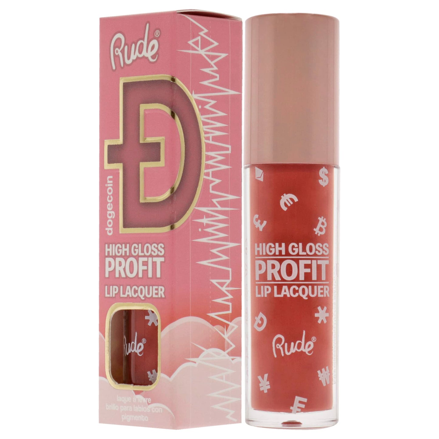 High Gloss Profit Lip Lacquer - Dogecoin by Rude Cosmetics for Women - 0.141 oz Lip Gloss