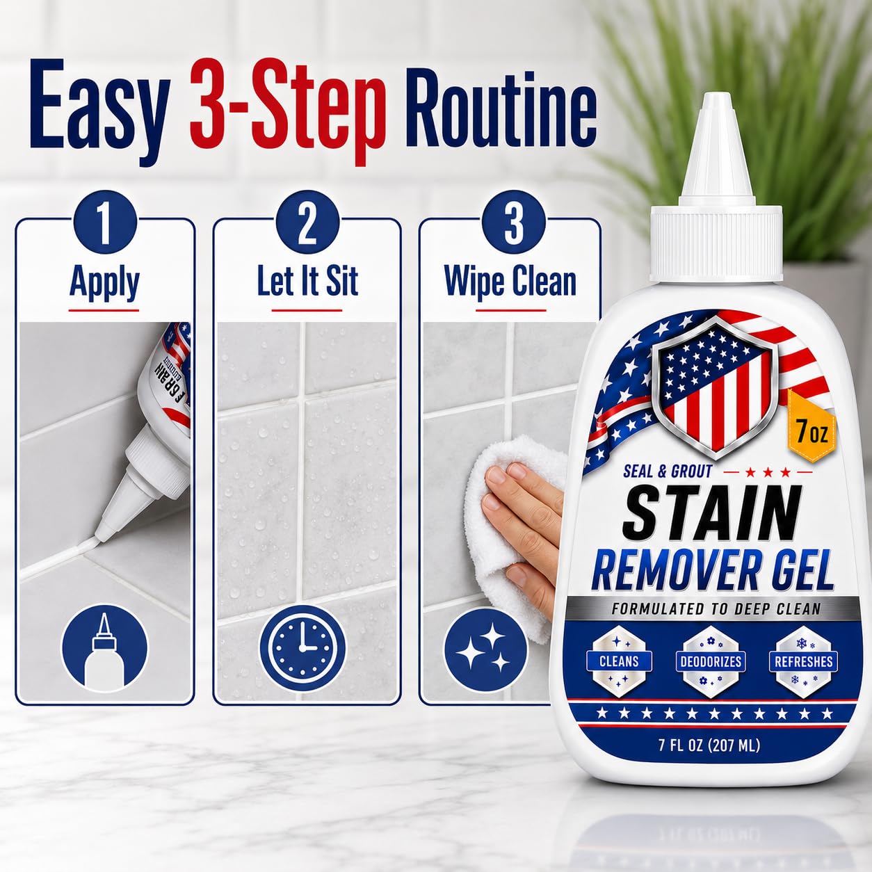 DUOYHIEL Mold Stain Cleaner Gel for Grout, Caulk & Shower Corners, Thick Bathroom Cleaning Gel for Tile Lines, Sink Edges, Silicone Sealant and Rubber