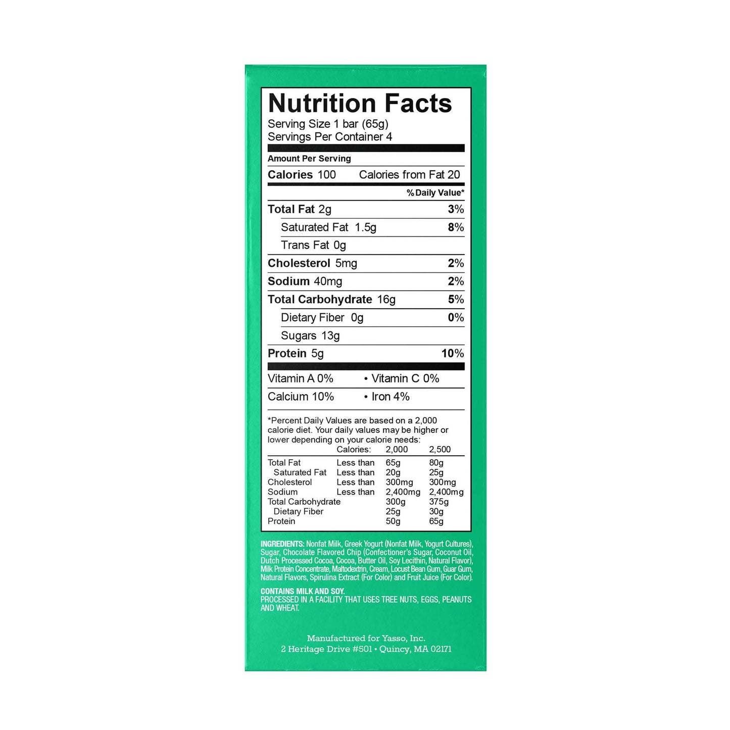 Yasso Mint Chocolate Frozen Greek Yogurt Bar 4 Count, 14 FZ