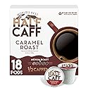 World's Best Half Caff Caramel Coffee Pods, 18 ct, Medium Roast Flavored Coffee in Single Serve Pods - 100% Arabica Beans, Compatible with Keurig K