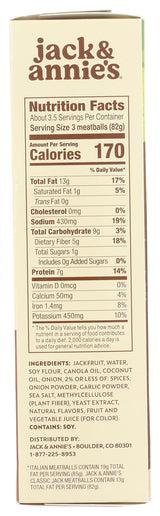 Jack & Annie's, Jackfruit Meatballs Classic, 9.6 Ounce