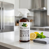 Mint Naturals Natural Stainless Steel Cleaner & Polisher - Plant Based Formula That Helps Clean, Restore Shine & Resist Fingerprints on Fridges