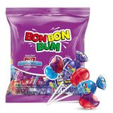 Bon Bon Bum - Fruity Lollipop with Bubble Gum center - Perfect for Parties and Sharing (10 Pieces, Berry Explosion)