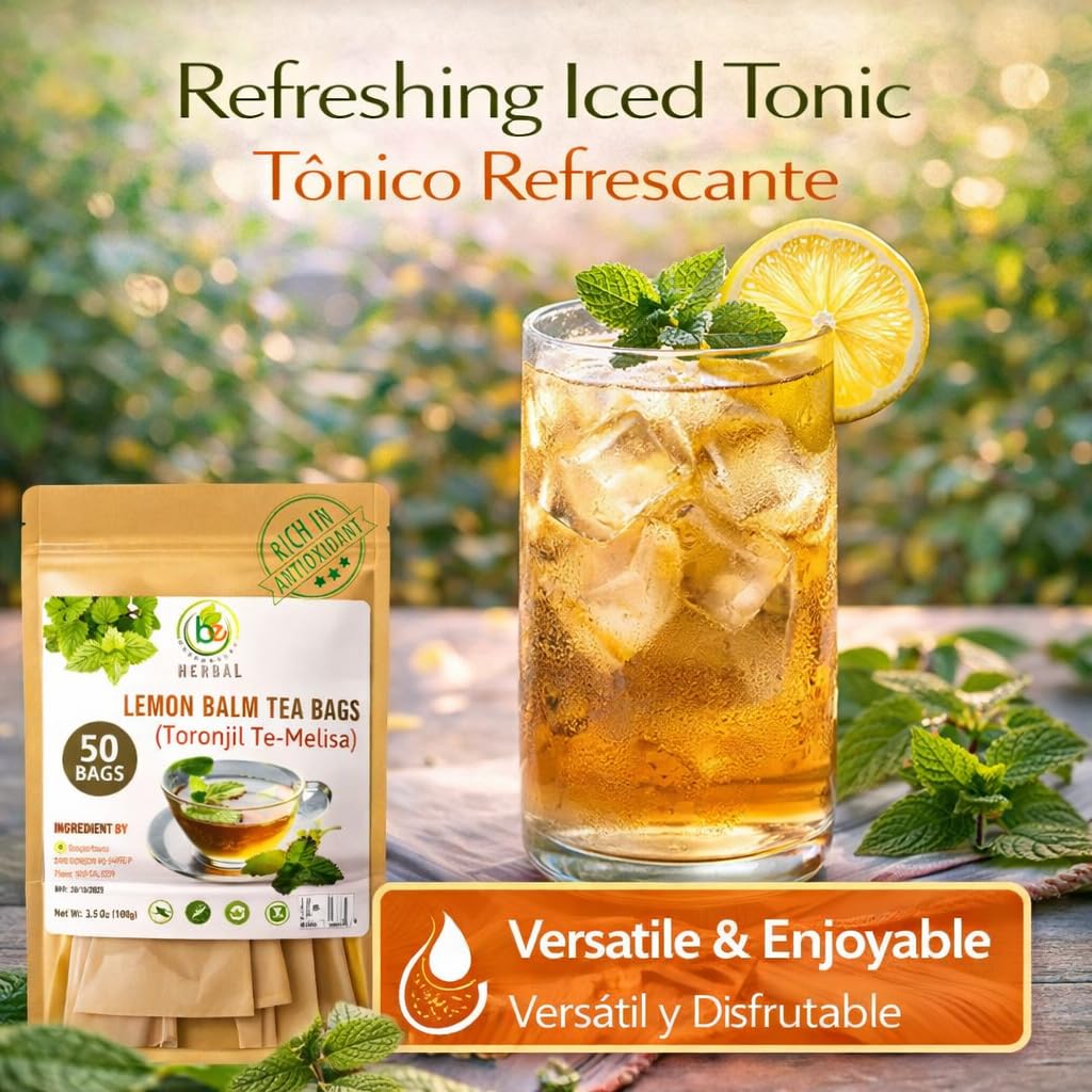 Toronjil (Lemon Balm) Herbal Tea - 50 Bags (2 g Each) - 100% Natural, Vegan, Non-GMO, Sugar-Free, Caffeine-Free - Calming & Antioxidant-Rich Infusion