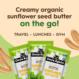 Once Again Organic Sunflower Butter Packets - Individual Sunflower Butter Packets for Snacks, Travel, Lunches - Single Serve Squeeze Packs - Vegan