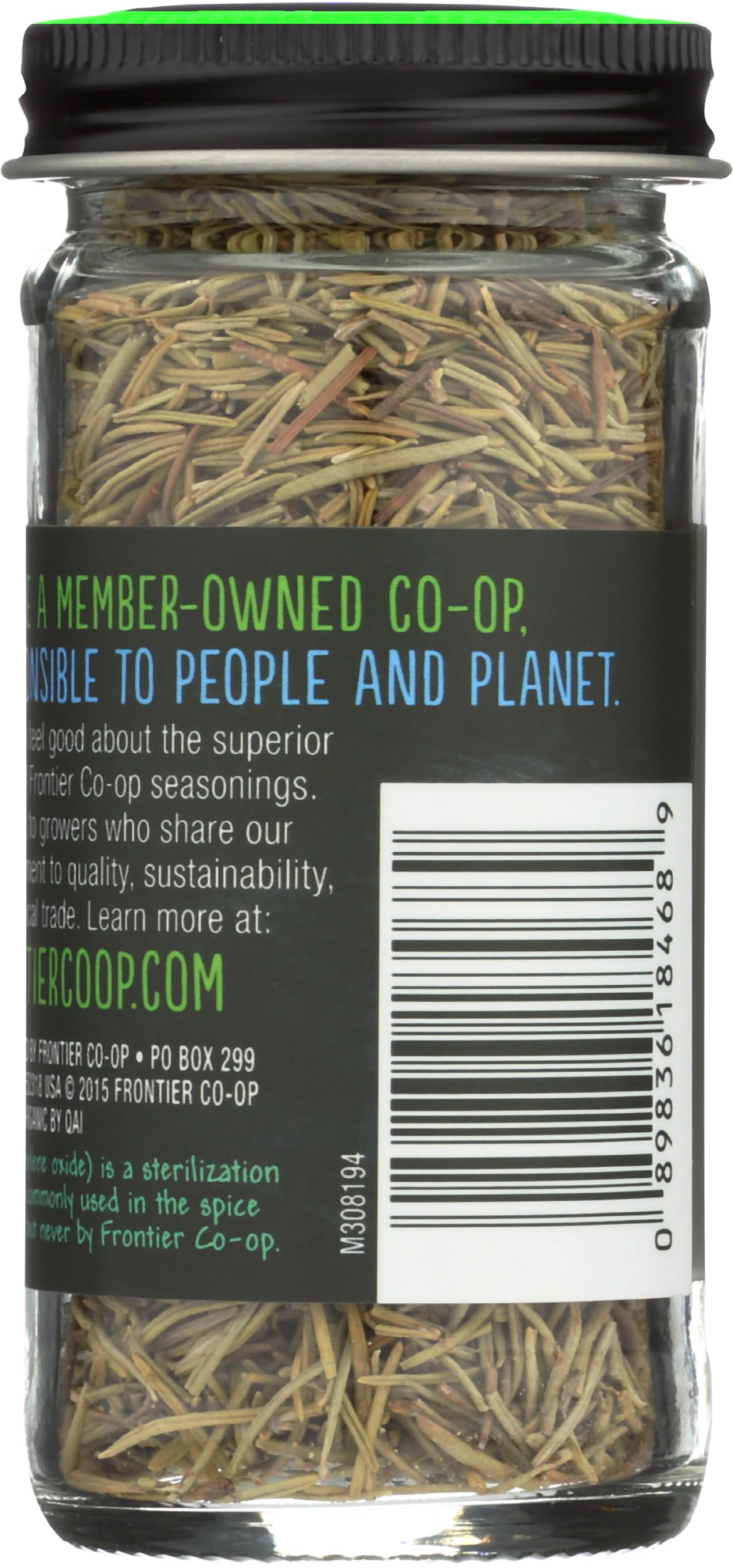 Frontier Co-op Organic Whole Rosemary Leaf, 0.85 Ounce Bottle, Pungent, Herbaceous, Fresh Earthy Taste & Aroma, Kosher