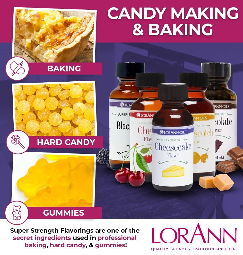 LorAnn Oils Super Strength Flavoring - Used For Candy Making, Flavoring, Baking, Hard Candy, & Flavor Oils - Bold, Natural Flavors 4X Stronger Than