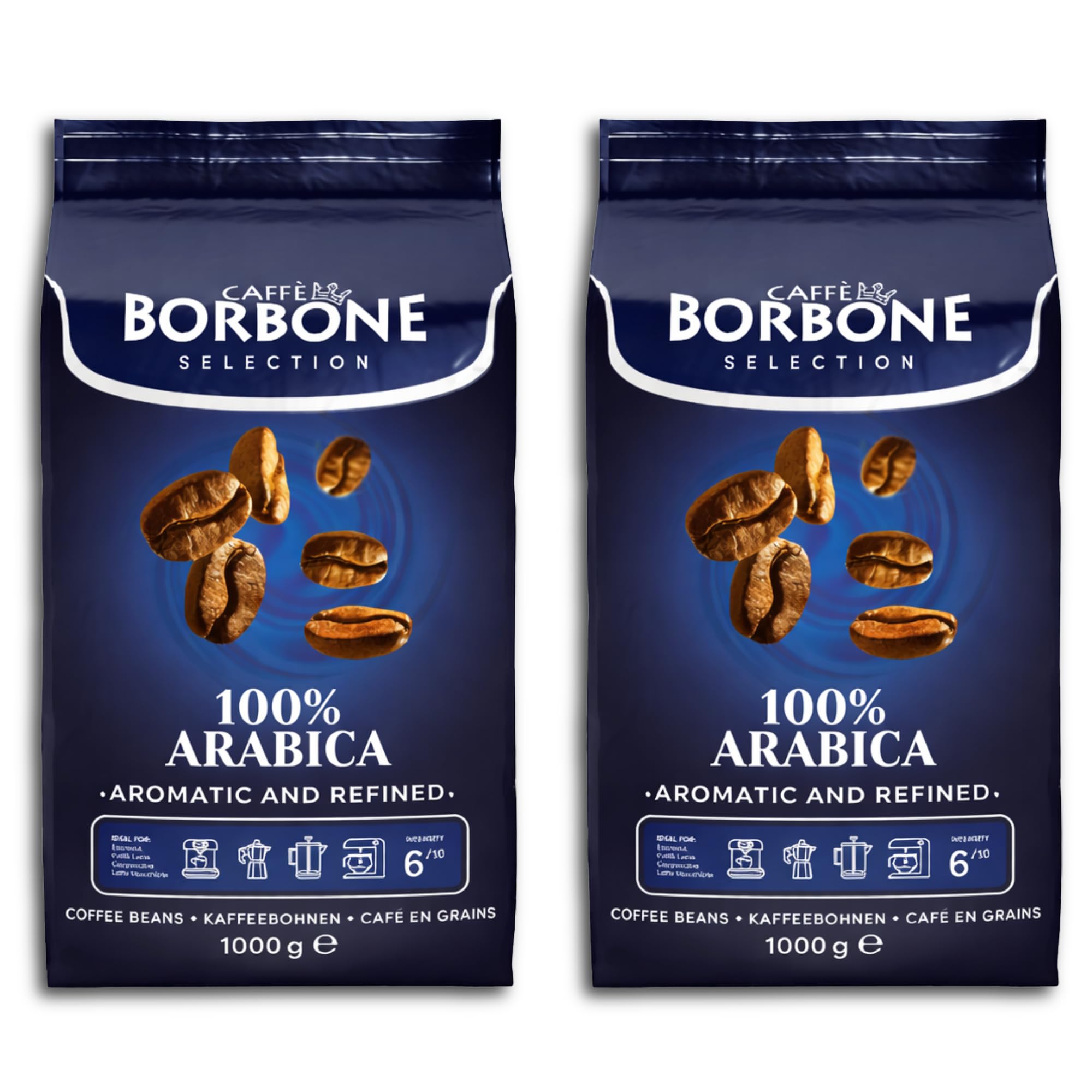 Caffè Borbone 100% Arabica Whole Bean Coffee, Arabica Coffee Beans, Medium Roast, 2.2 lb Bag (Pack of 2)