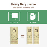 ANJIA® Jumbo Roll 40 Sheets/Roll Heavy Duty Reusable Bamboo Rayon Towels Great as Kitchen Towels, Dish Towels, Cleaning Rags, Shop Towels, and Swedish